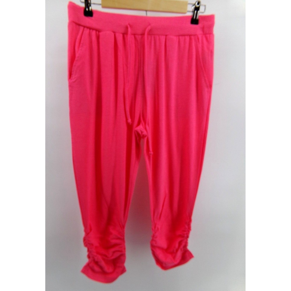 L&B Lucky & Blessed Pink Leggings MED Croped and rushed ankle
